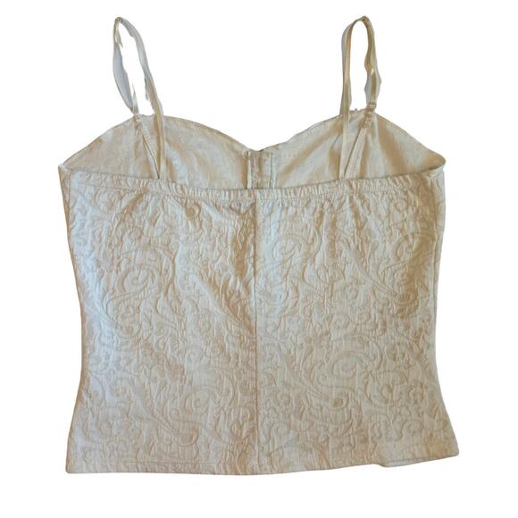 Cream Lace Bustier Tank Top – Hook & Eye Front – Romantic Y2K Style - Picture 2 of 6